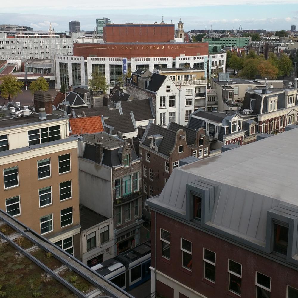 The view of Amsterdam from the Booking.com building, where the meetup was held