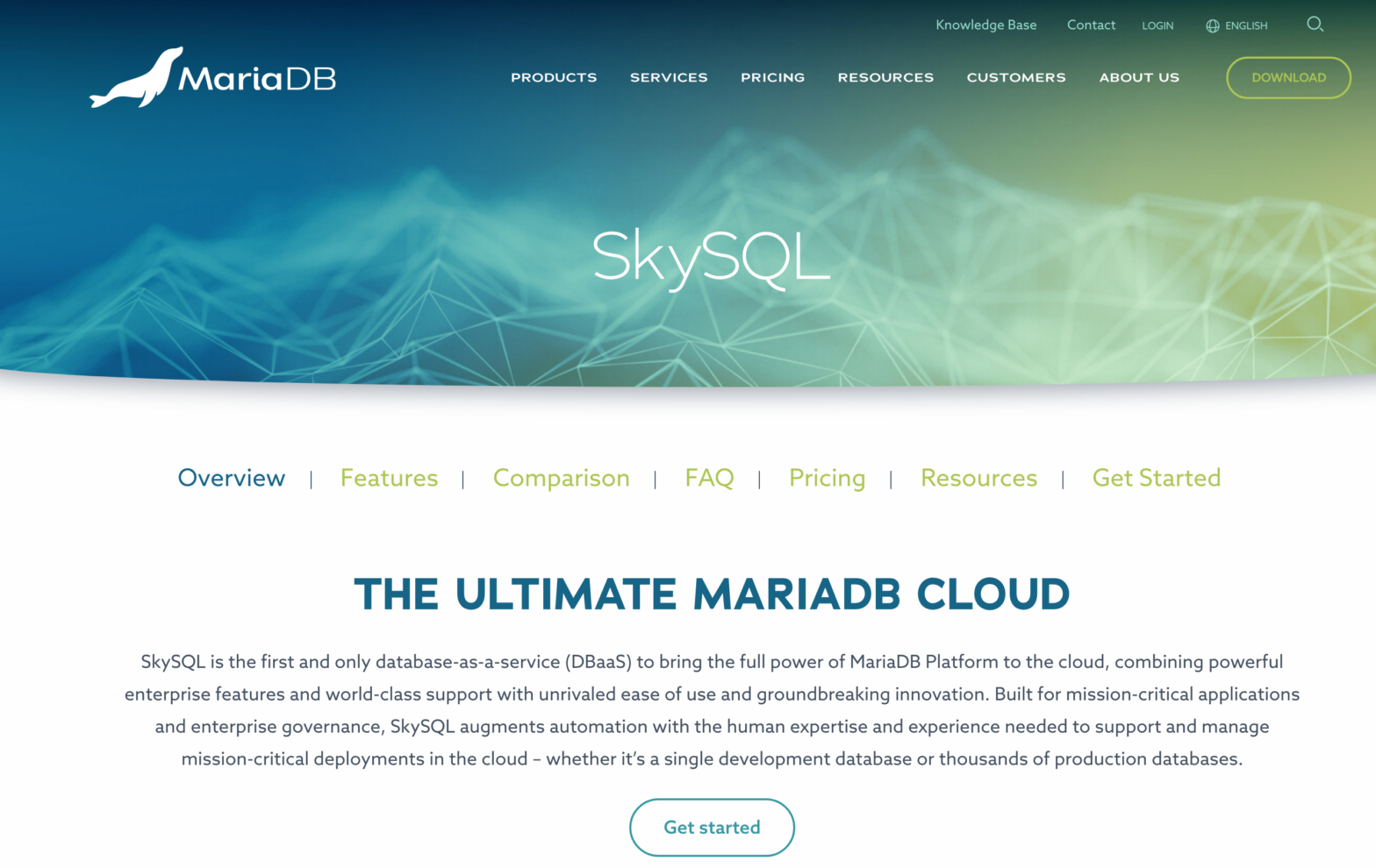 MariaDB Corporation page on SkySQL