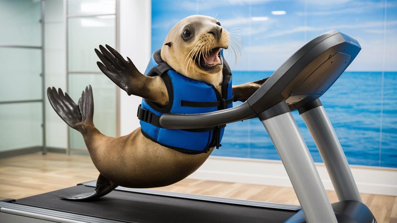 Sea Lion training to be healthy