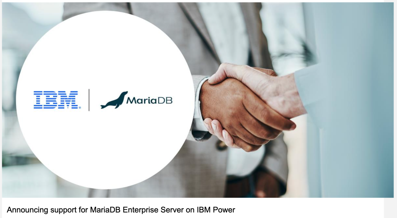 IBM Power10 MariaDB Enterprise Server announcement